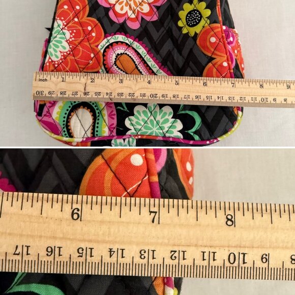 Vera Bradley Lunch Bag Floral Insulated Tote Pink Orange Black Double Handle - Picture 14 of 14